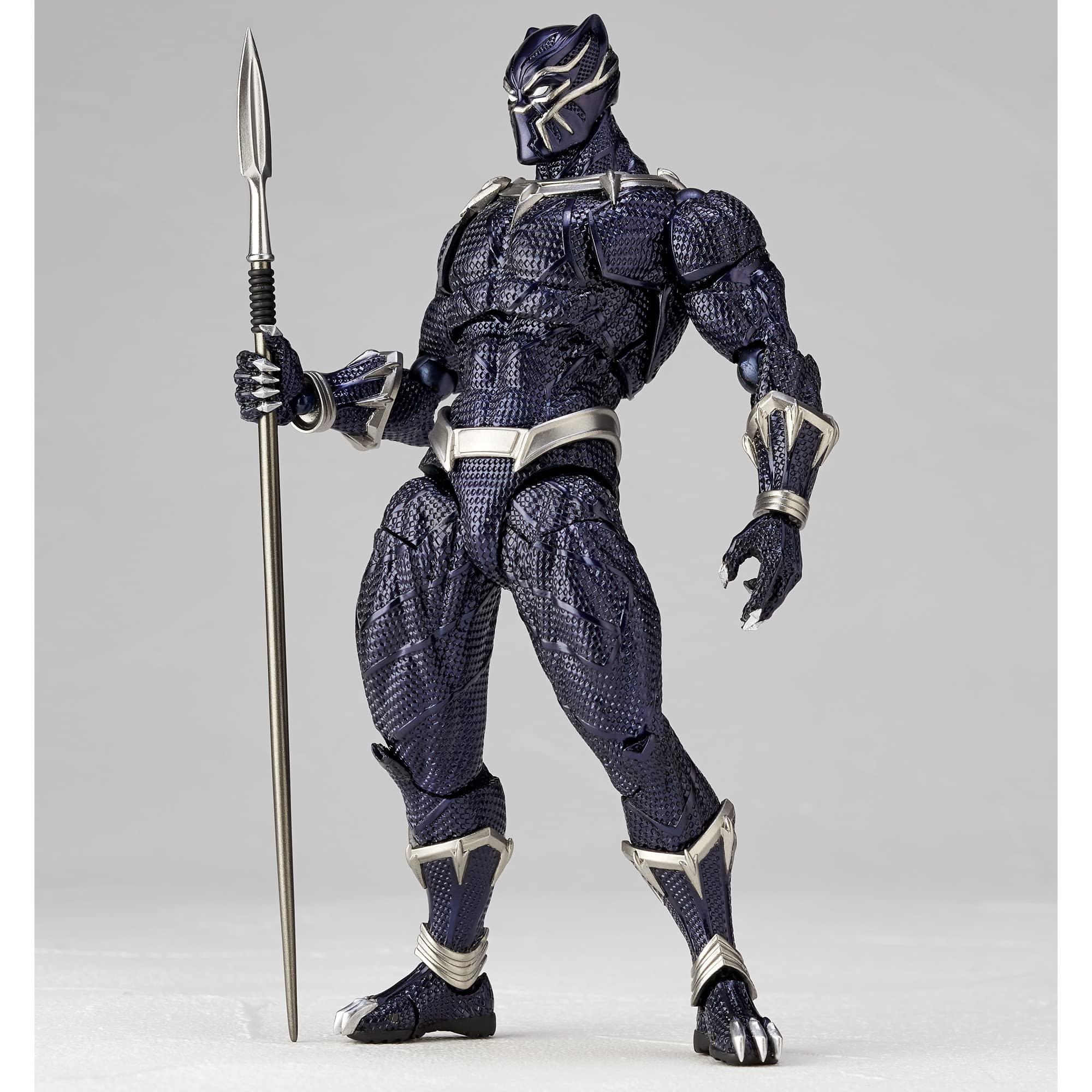 (KAIYODO) Kaiyodo Figurecomplex Amazing Yamaguchi Black Panther, Approx. 6.7 inches (170 mm), ABS & PVC Painted Action Figure, Revoltech