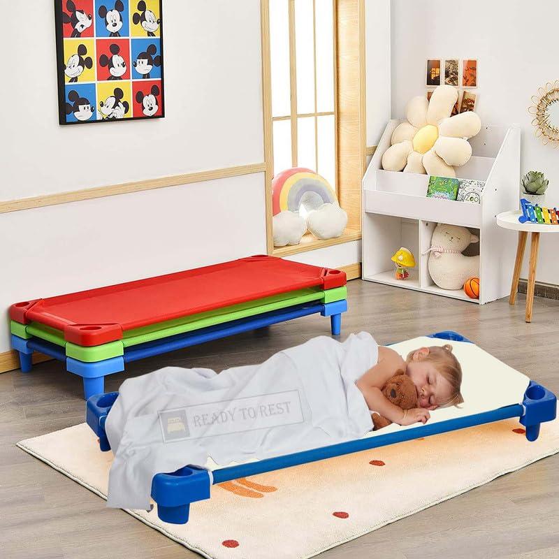 Ready To Rest Toddler Size Daycare/Pre-School Cot Sheets- 22x40, 24-Piece Childrens Naptime Cot Sheet with Corner Elastic Loops- Ploy-Cotton Blend- Ivory Daycare Cots Fitted Sheet for Baby Girls & Baby Boys