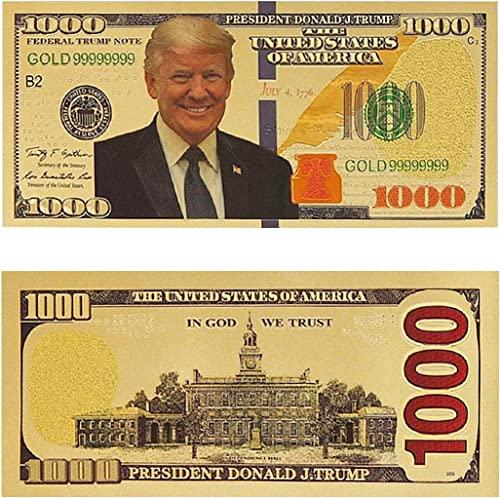 LONG7INES LONG7INES 1000 Dollar Donald Trump Bill Banknote, One Thousand 24k Gold Coated Donald Trump Legacy Limited Edition Million Dollar Bill Great Gift for Currency Collectors and Republican (30 Pieces)