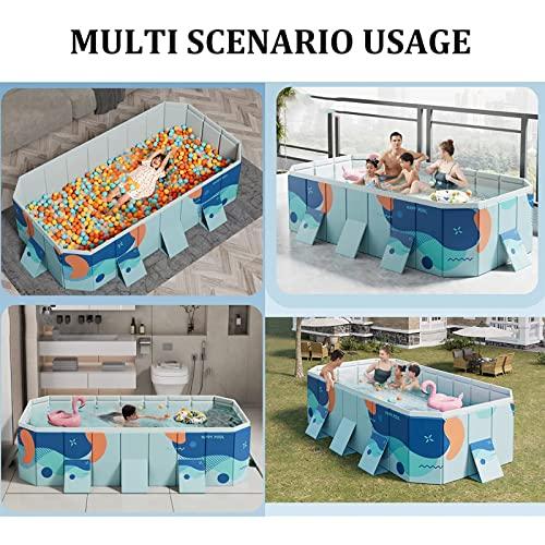 SINBAISHUNYYT Rectangular Above Ground Pool, Hard Side Above Ground Pool, Foldable Swimming Pool for Kids & Dog Pools for Large Dogs, Dog Swimming Pool(Size:6.8 * 4.5 * 1.8FT)