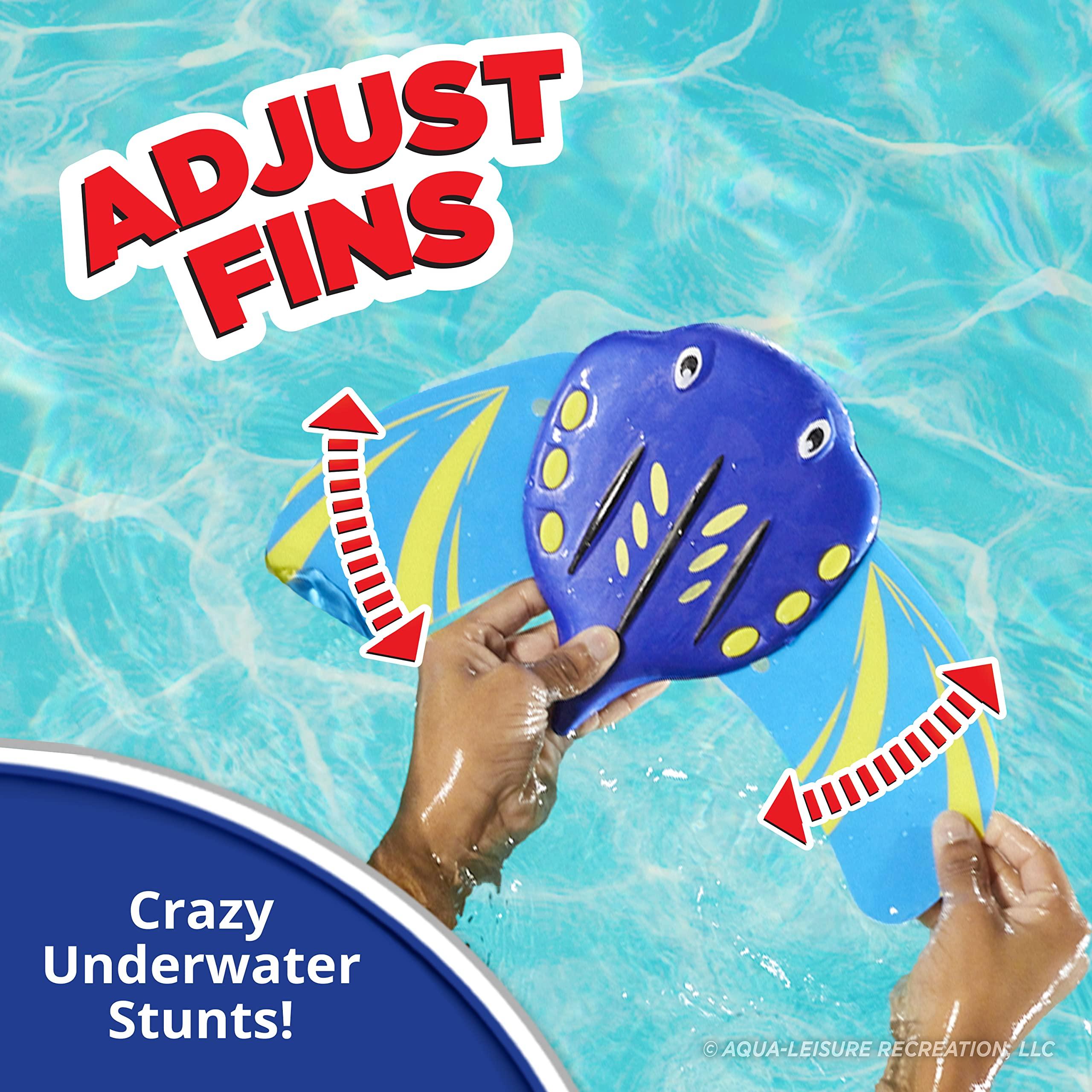 Aqua Leisure Aqua Stingray Underwater Glider, Swimming Pool Toy, Self-Propelled, Adjustable Fins, Travels up to 60 Feet, Dive and Retrieve Pool Toy