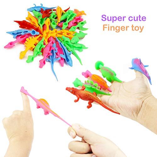 MIMIDOU MIMIDOU 30 Pcs Finger Slingshot Dinosaurs Animal Toy, Funny Stretchable Flick Rubber Animals, a Variety Simulation Animals Great for Various Festivals and Parties.