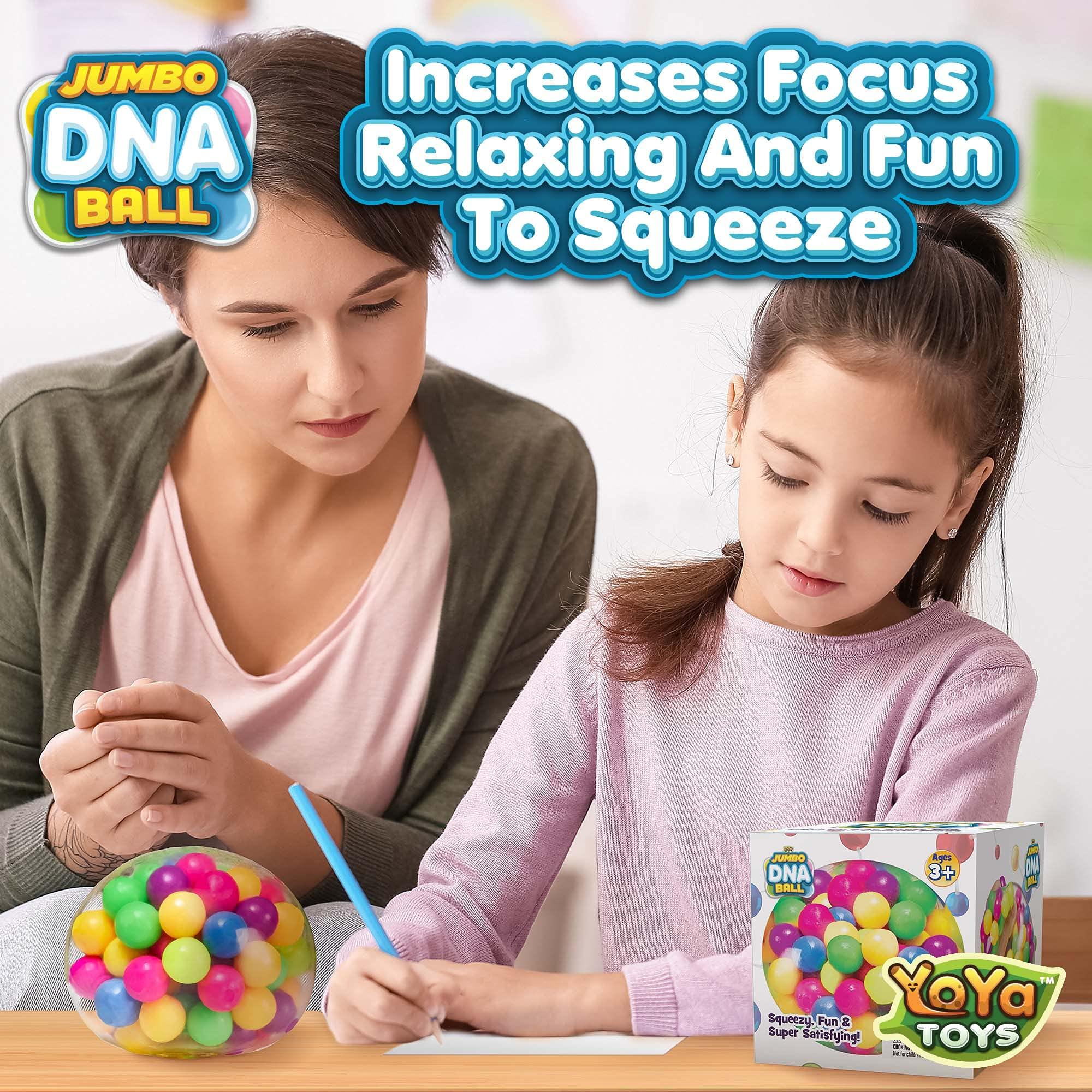 YoYa Toys YoYa Toys The Original Jumbo DNA Ball | Colorful Fidget Squeezing Stress Relief Ball for Adults & Kids | Our Unique Rubber Squishy Toys are Great for Stress, Anxiety, Bad Habits & More