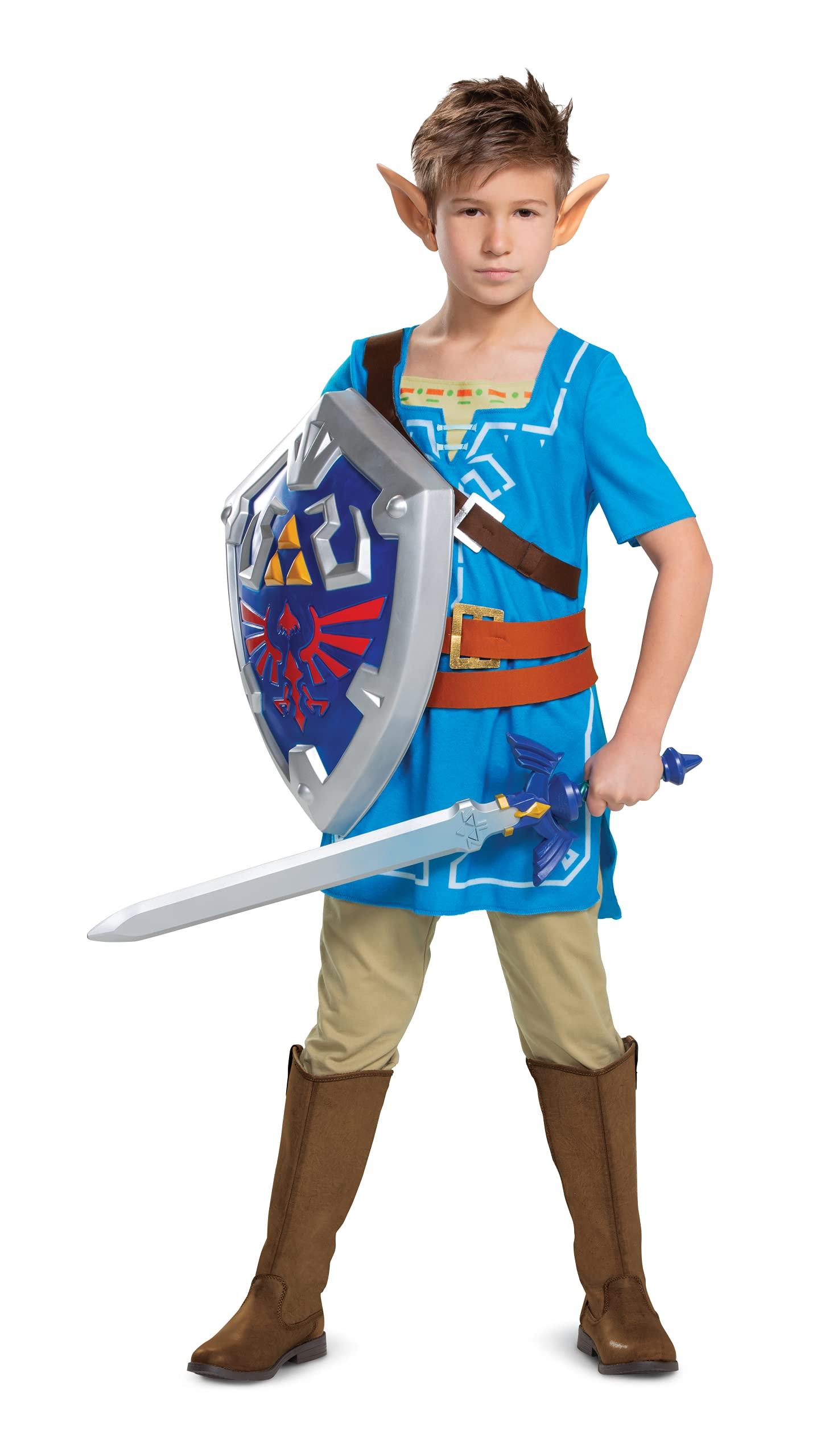 Disguise Link Costume for Kids, Official Zelda Breath of The Wild Costume, Classic Child Size Large (10-12) Multicolored