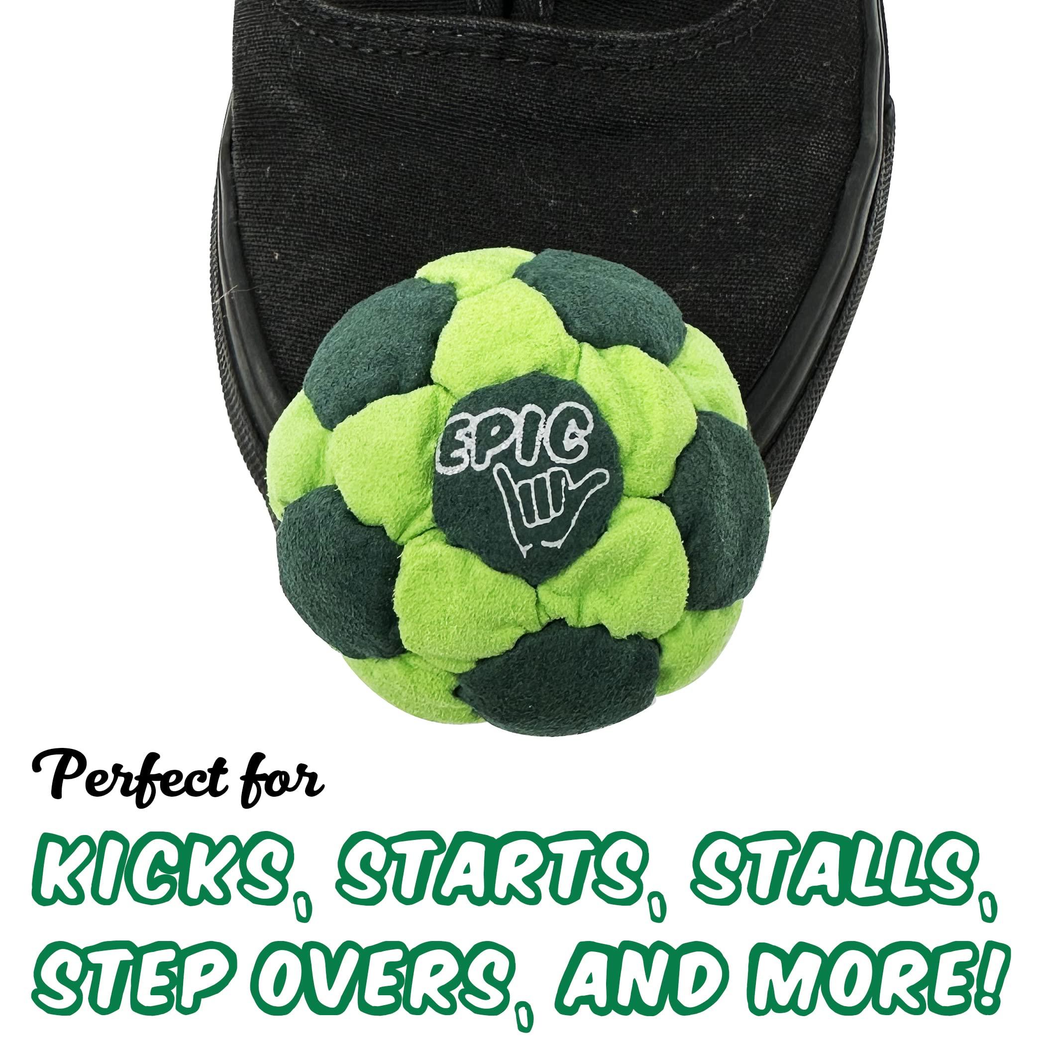 Epic Hacky Saks Epic Hacky Saks Classic Footbag Hacky Sack Balls for Adults and Kids Green Soccer