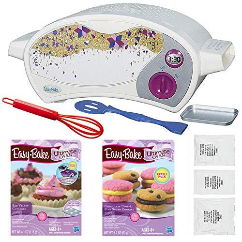 Kids Baking Fun Easy Bake Oven Ultimate Star Edition + Red Velvet Cupcakes Refill + Chocolate Chip and Pink Sugar Cookies Refill + Mini Whisk image-1