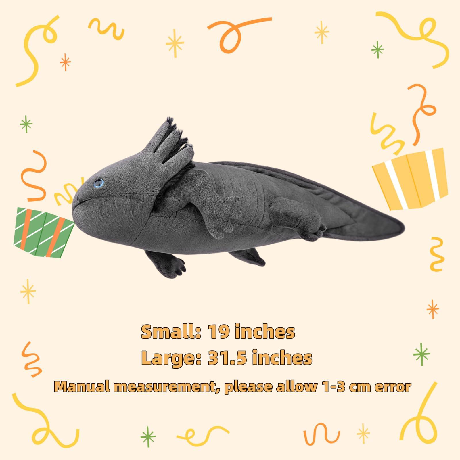 FRANKIEZHOU FRANKIEZHOU Giant Axolotl Plush- Grey,31.5\" Lifelike Axolotl Stuffed Animal, Soft Plush Stuffed AnimalPlush Animals, Axolotl Plush, Gifts for Boys Girls