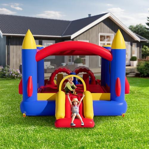 VEVOR VEVOR Outdoor Toys for Kids 5-12, Bounce House for Kids, Inflatable Nightclub Halloween Bounce House with Slide, Blower and Storage Bag, Birthday Christmas Party Gifts for Kids, 160x94x96 inch