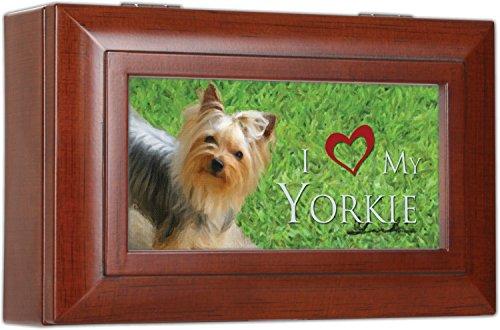 Cottage Garden Cottage Garden Love My Yorkie Rich Woodgrain Finish Petite Jewelry Music Box - Plays Song Wonderful World