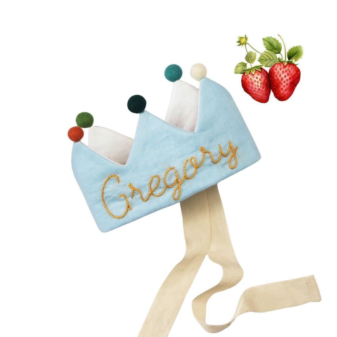 ToysCentral Basics Light Blue Birthday Crown,Personalized Crown, Personalized Baby Crown, Personalized Baby Crown, Personalized Baby Name Gifts, Personalized Baby Gifts, Personalized Crown 14.9 inchesx3.7 inches