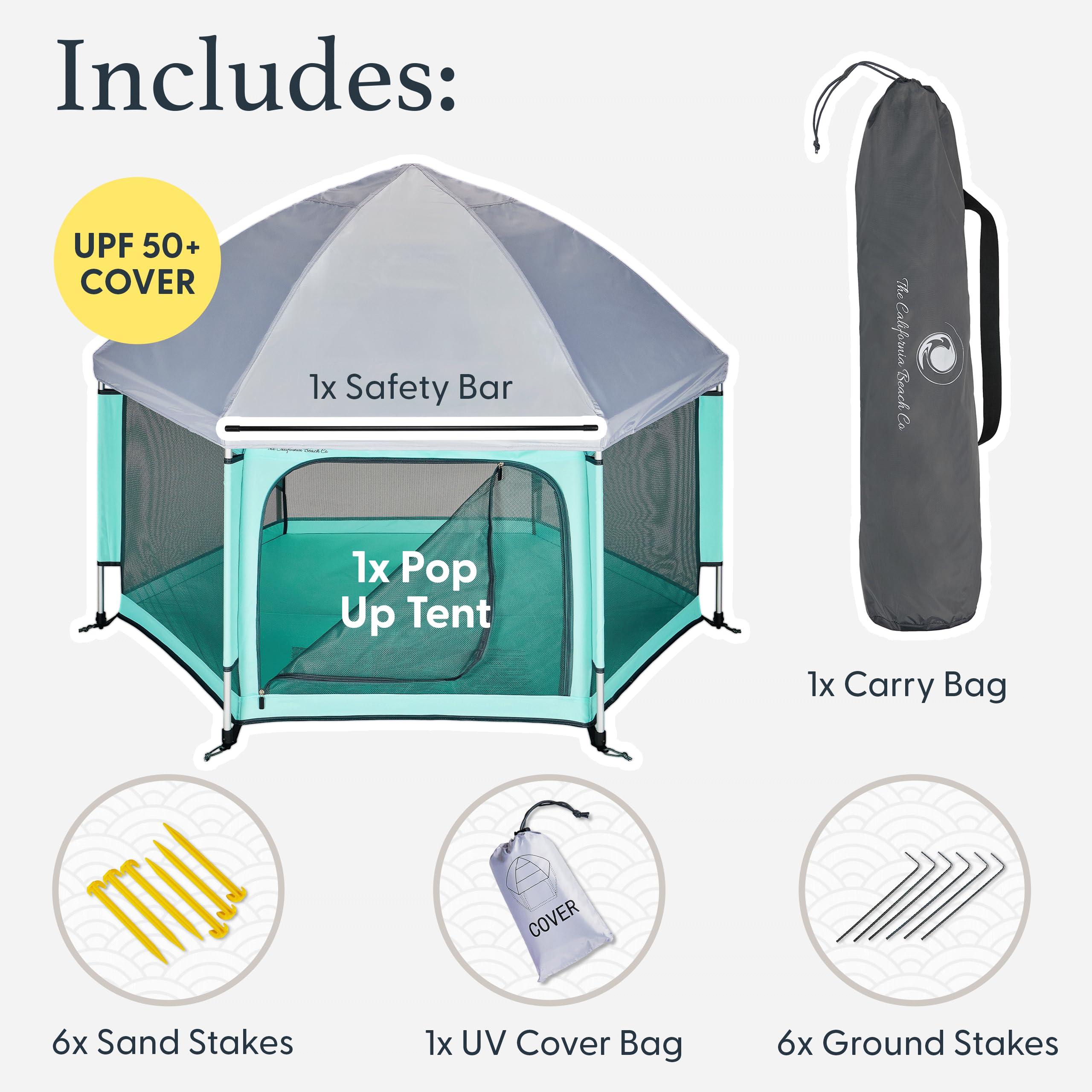 POP 'N GO PLAYPEN POP 'N GO PLAYPEN - Indoor & Outdoor Baby Playpen for Babies and Toddlers - Baby Beach Tent, Foldable, Portable W/Canopy, Travel Bag, & Mosquito Net - Pop Up Pack and Play Tent (Sweet Mint)