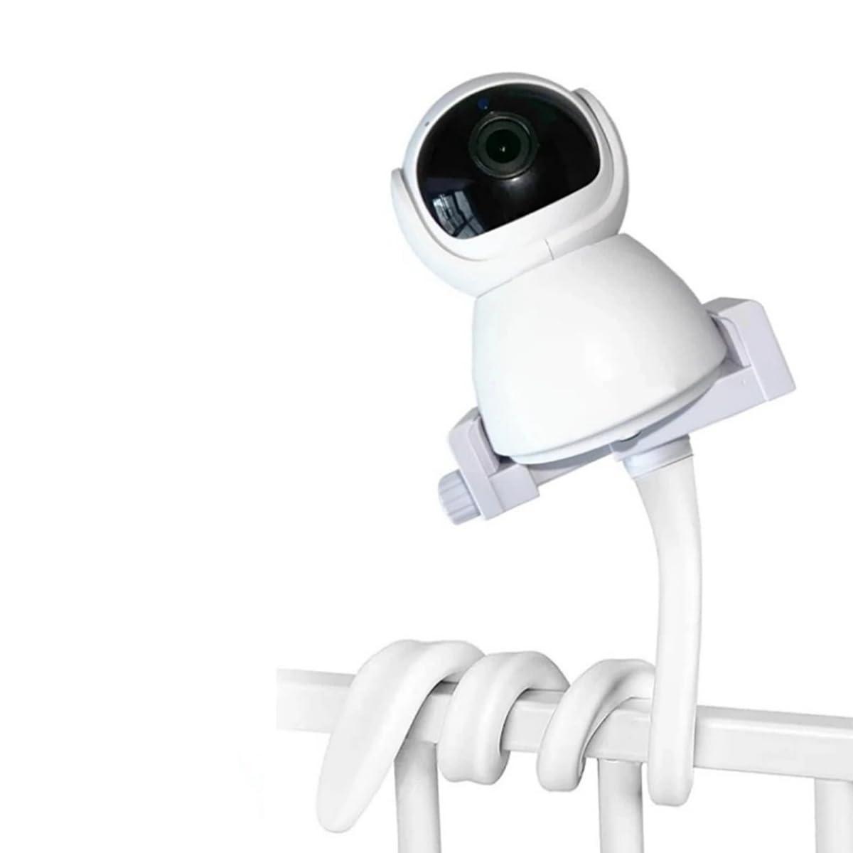 goldhik Baby Monitor Mount for Crib, Universal Baby Camera Mount Compatible for Infant Optics DXR-8 Pro, HB65/HB66 and Most Other Baby Monitors, Versatile Baby Monitor Stand with Clip