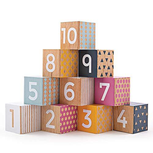 Bigjigs Toys Bigjigs Toys, 100% FSC® Certified Number Blocks, Wooden Toys, Baby Wooden Toys, Number Toys, Baby Toys, Wooden Stacking Toy, Building Blocks