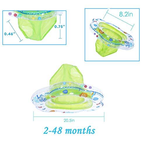 POYLKJGYT Baby Swimming Float Ring,Baby Inflatable Pool Floatie Baby Water Float Infant Swim Pool Rings for Toddler Kid Age 6-48 Months, Bathtub Toys Pool Accessories for Kids Toddlers.Green