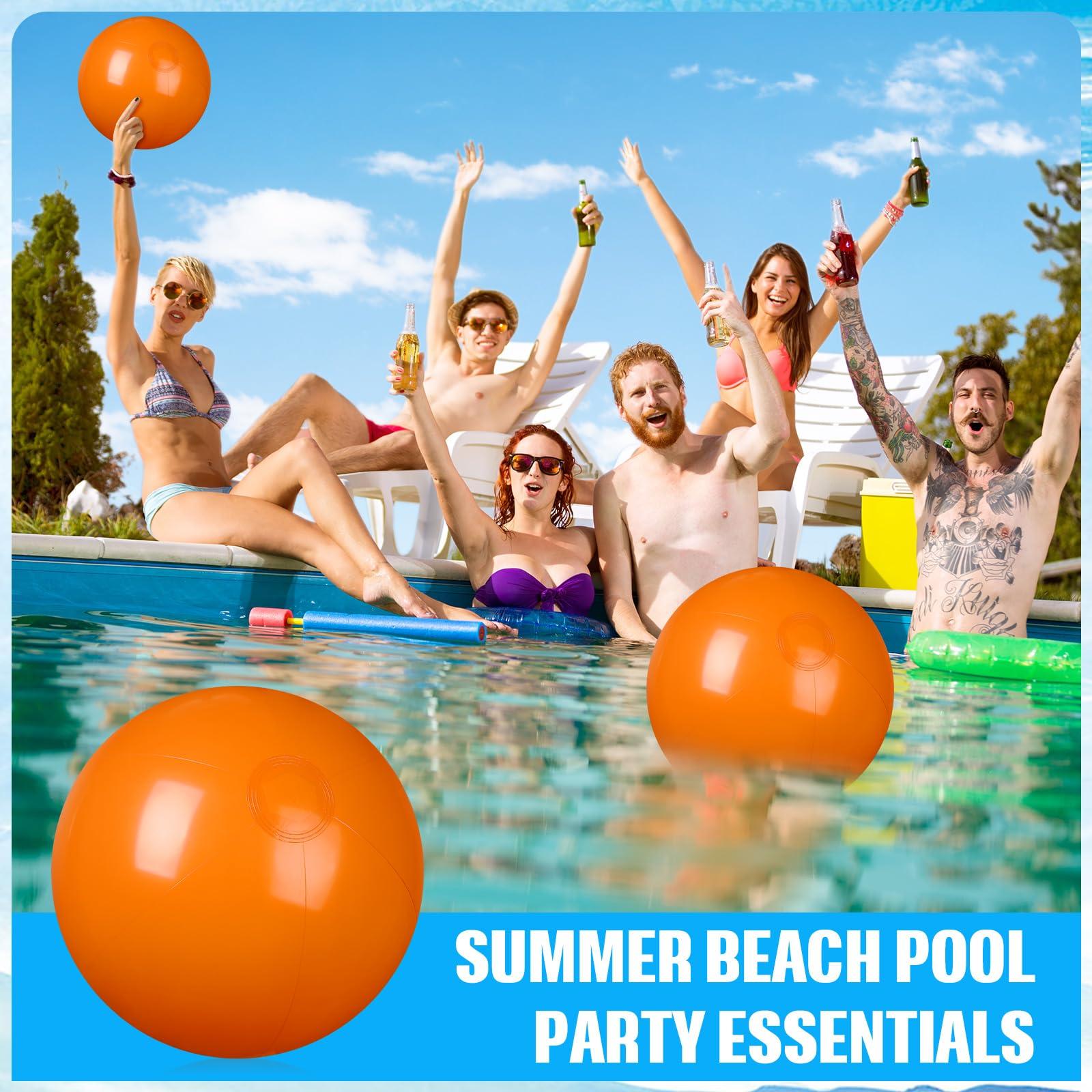 kymqlyw kymqlyw 8 Pcs 12 Inch Solid Orange Beach Balls Inflatable Beach Balls Bulk Large Blow up Pool Game Toys for for Summer Beach, Pool and Summer Birthday Party Supplies (Orange)
