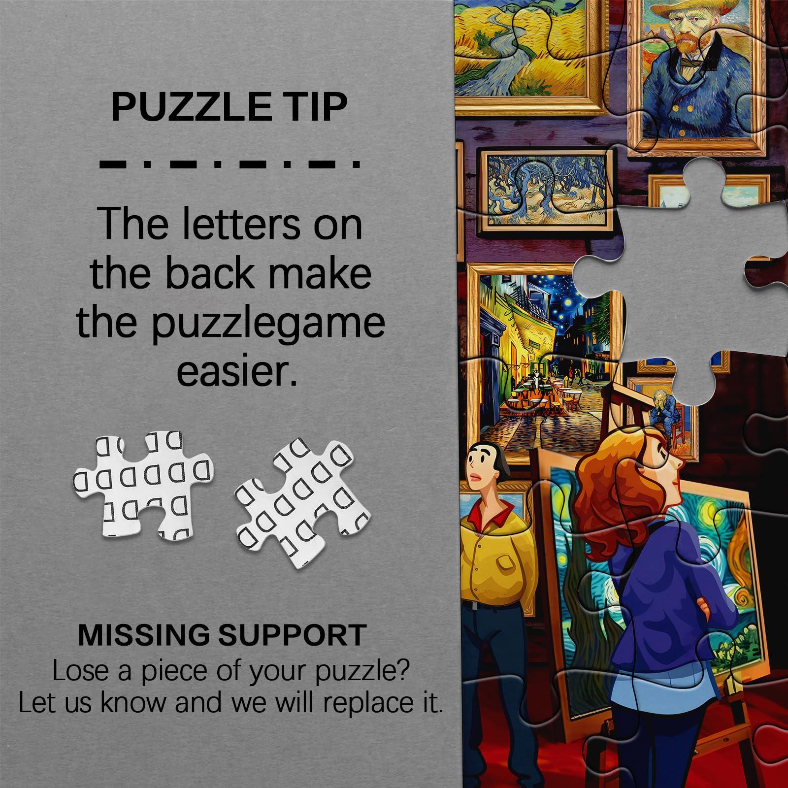 BBOLDIN Van Gogh Puzzle 1000 Piece Puzzles for Adults, Art Painting Jigsaw Puzzles Starry Night Puzzle, Sunflower Iris Challenging Puzzles for Adults as Family Game Home Decor