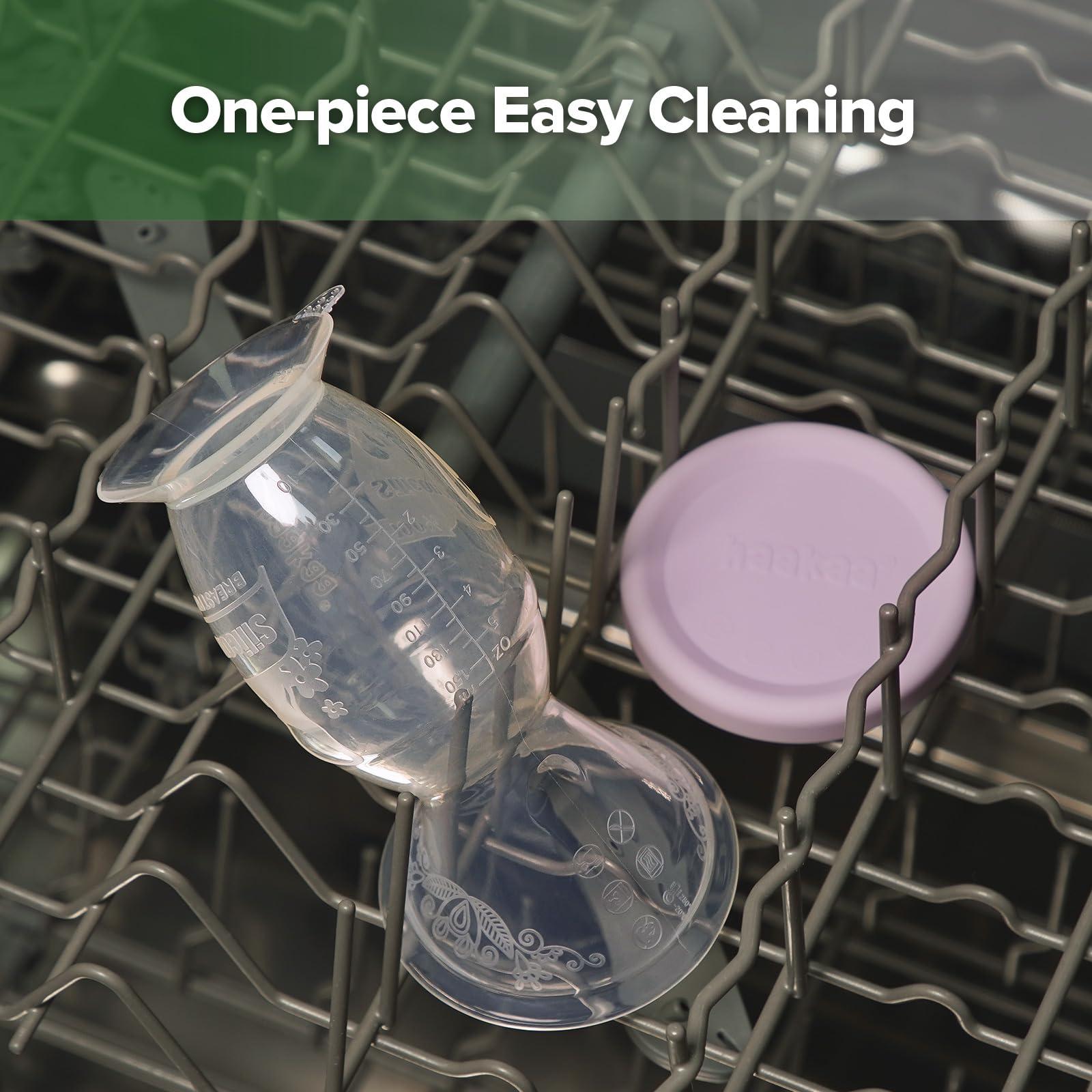 haakaa haakaa Manual Breast Pump & Silicone Cap Combo for Nursing Mom (Lavender, 5oz. with Base)