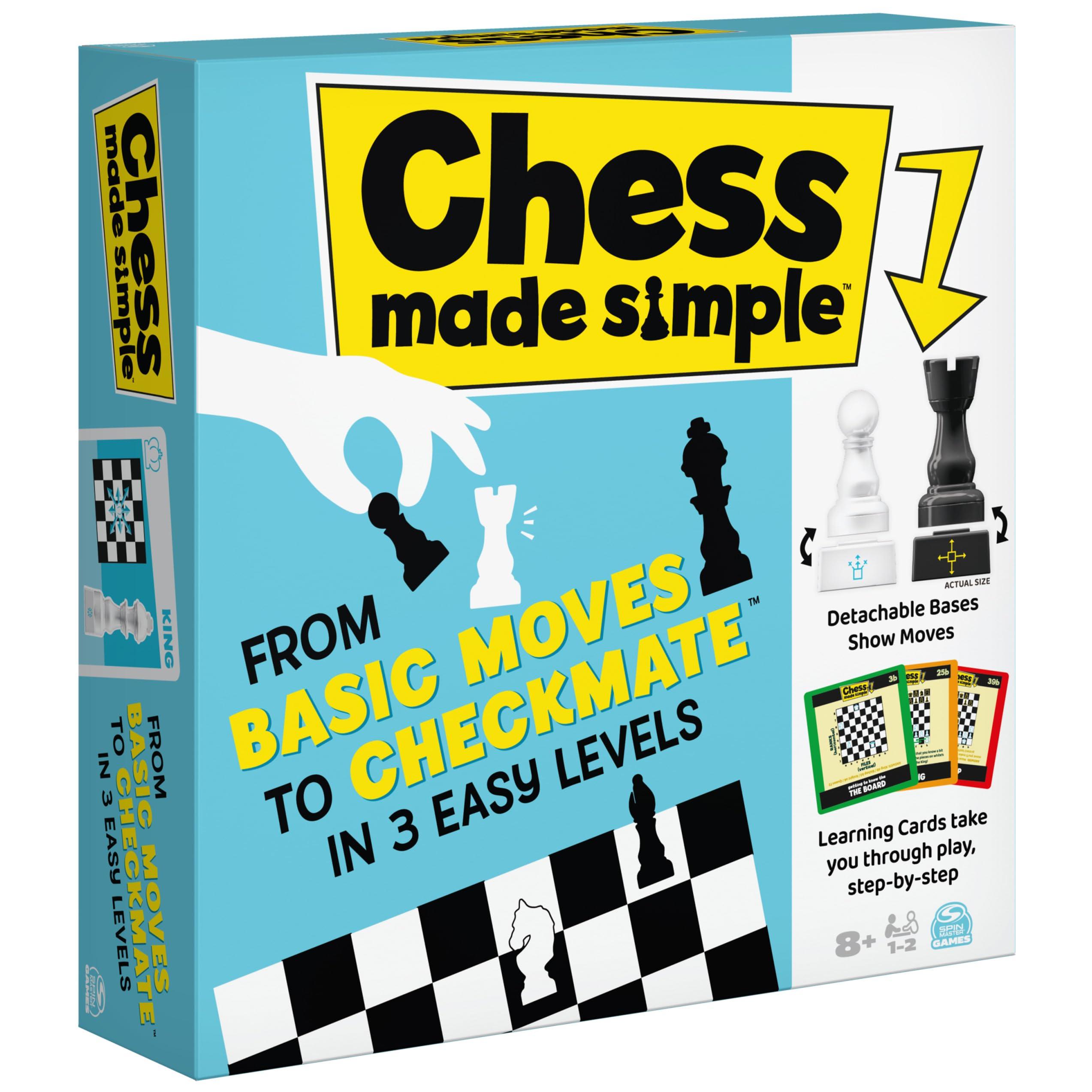 Spin Master Spin Master Games, Chess Made Simple, Learn to Play Strategy Board Games for Beginners, Chess, 2 Players, for Kids Ages 8 & Up