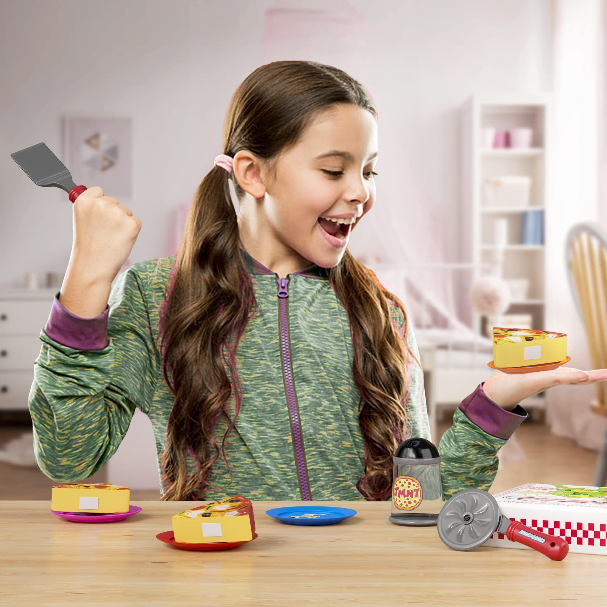 Lollipop Kids Pizza Toy Set, Pretend Kitchen Play Food, Slice & Serve Toy Pizza with Box, Pie Cutter & Fake Condiments