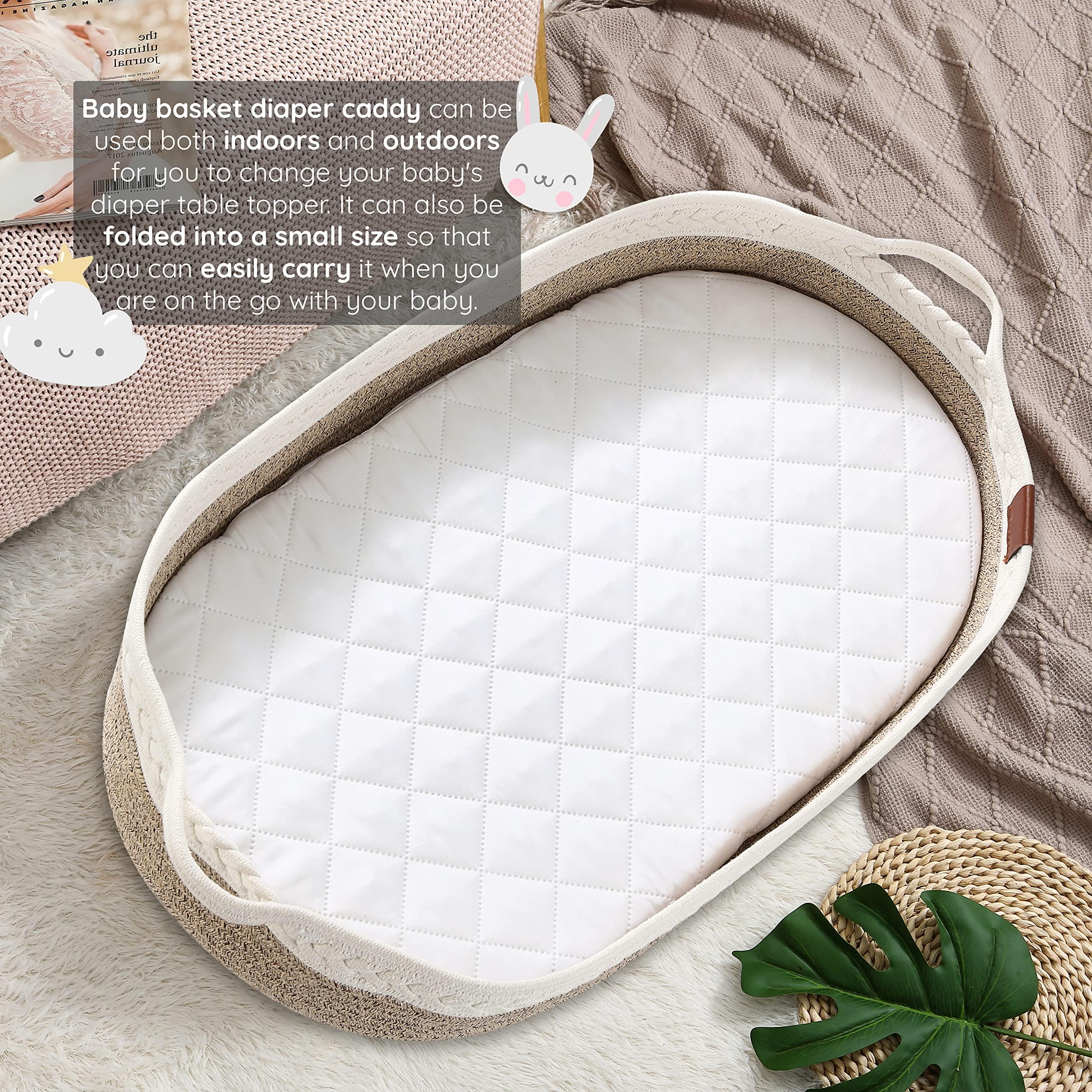 LDVINE LDVINE Baby Changing Basket - Premium Baby Changing Basket -Changing Basket for Baby Dresser -Diaper Changing Basket - Moses Baskets for Newborn - Baby Moses Basket Changing Basket for Dresse