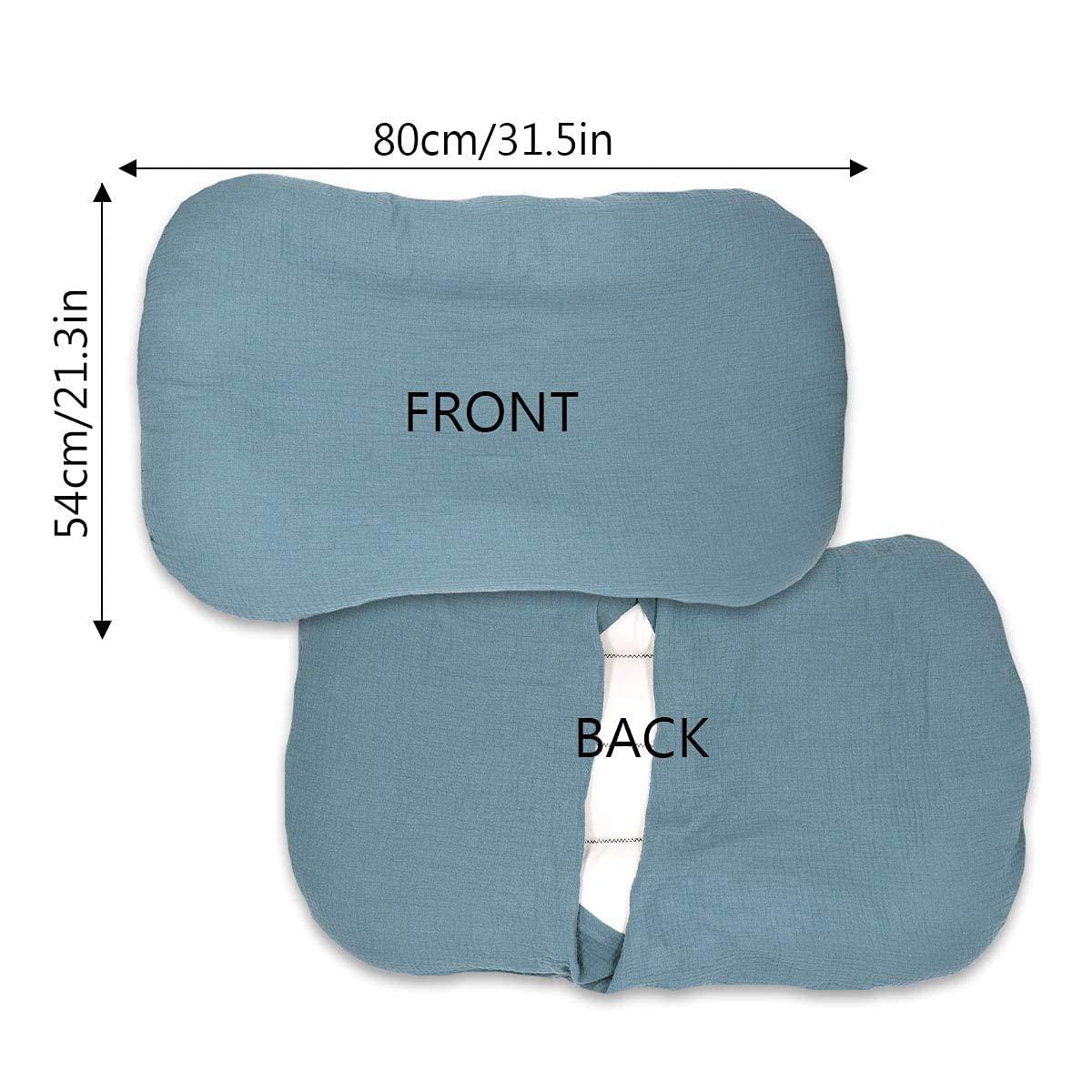 Hooyax Hooyax Muslin Lounger Cover for Baby and Toddler, Baby Lounger Cover & Toddler Lounger Cover for Boys Girls, 37 x 21 & 31.5 x 21 Inch, Blue