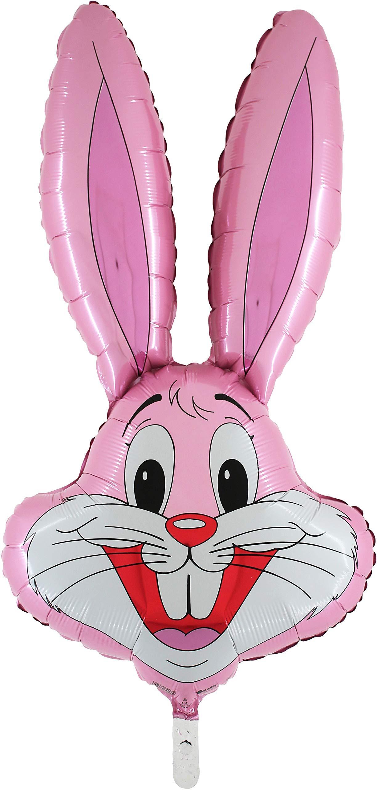 Toyland Toyland Pack of 3-37\" Rabbit Shaped Balloon - Easter Balloons - 1 x Pink, 1x Baby Pink, 1 x Grey