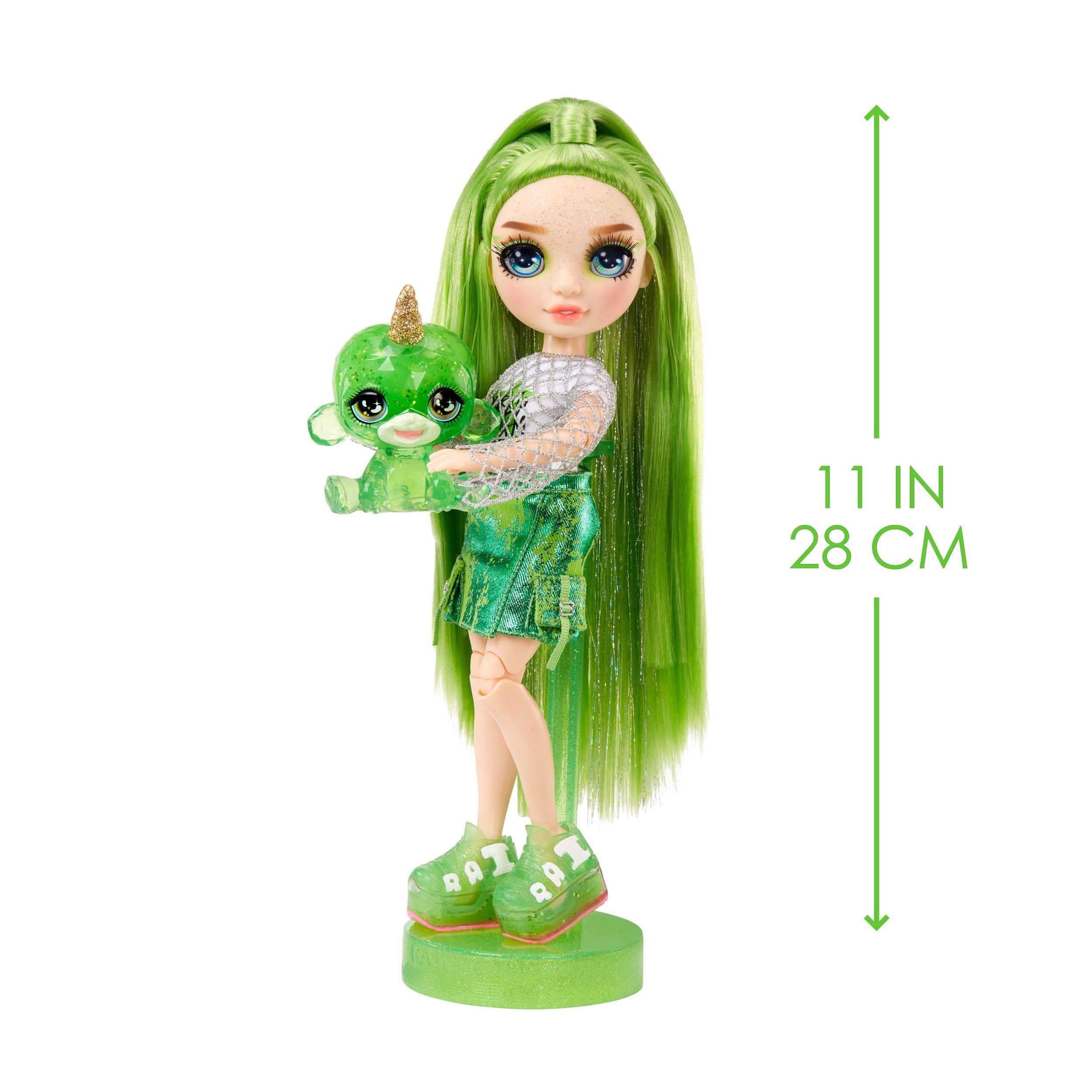 Rainbow High Rainbow High Jade, Green with Slime Kit & Pet, 11\" Shimmer Posable Fashion Doll with DIY Sparkle Slime, Magical Yeti Pet. Fun Play Accessories, Great Toy Gift for Girls Kids Ages 4-12 Years