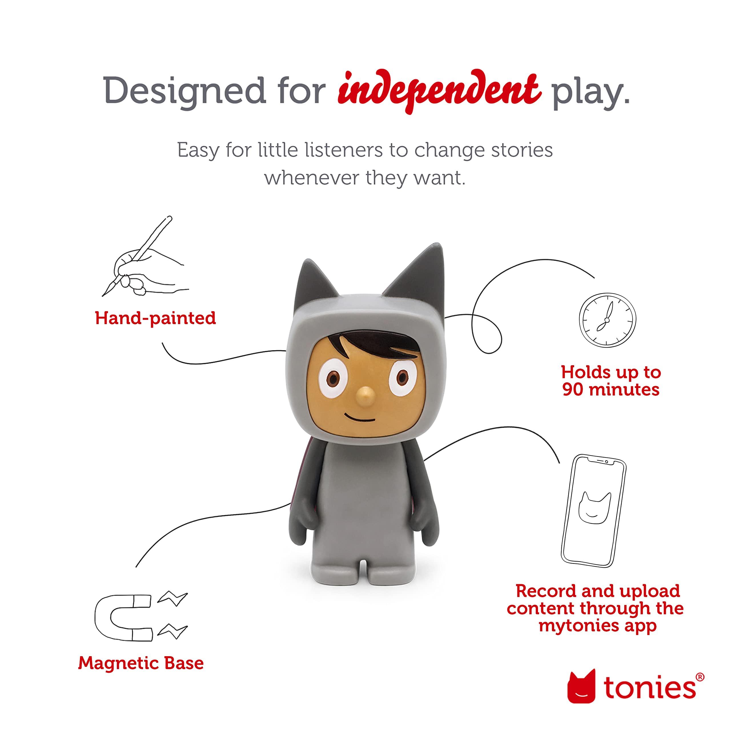 Tonies Tonies Creative Audio Character - Record and Upload up to 90 Minutes of Your Own Stories and Songs - Gray/Medium