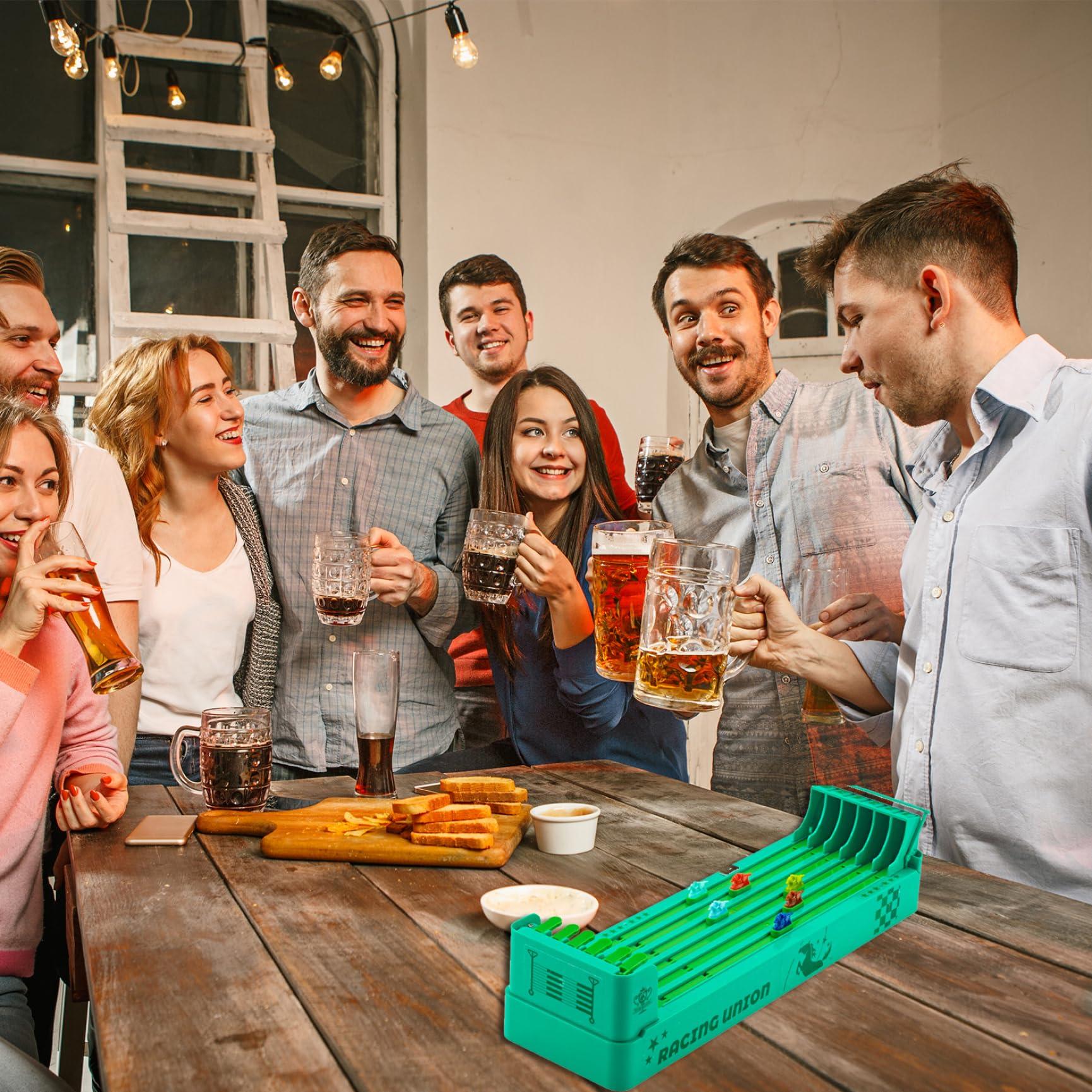 XUEYEGONGJI Horse Racing Game Electric Horse Racing Game, Multi-Players Interactive Horse Race Board Game with 6 Colorful Horse, Portable Racing Games for Bar Home Tabletop, Night Party, Birthday Gifts