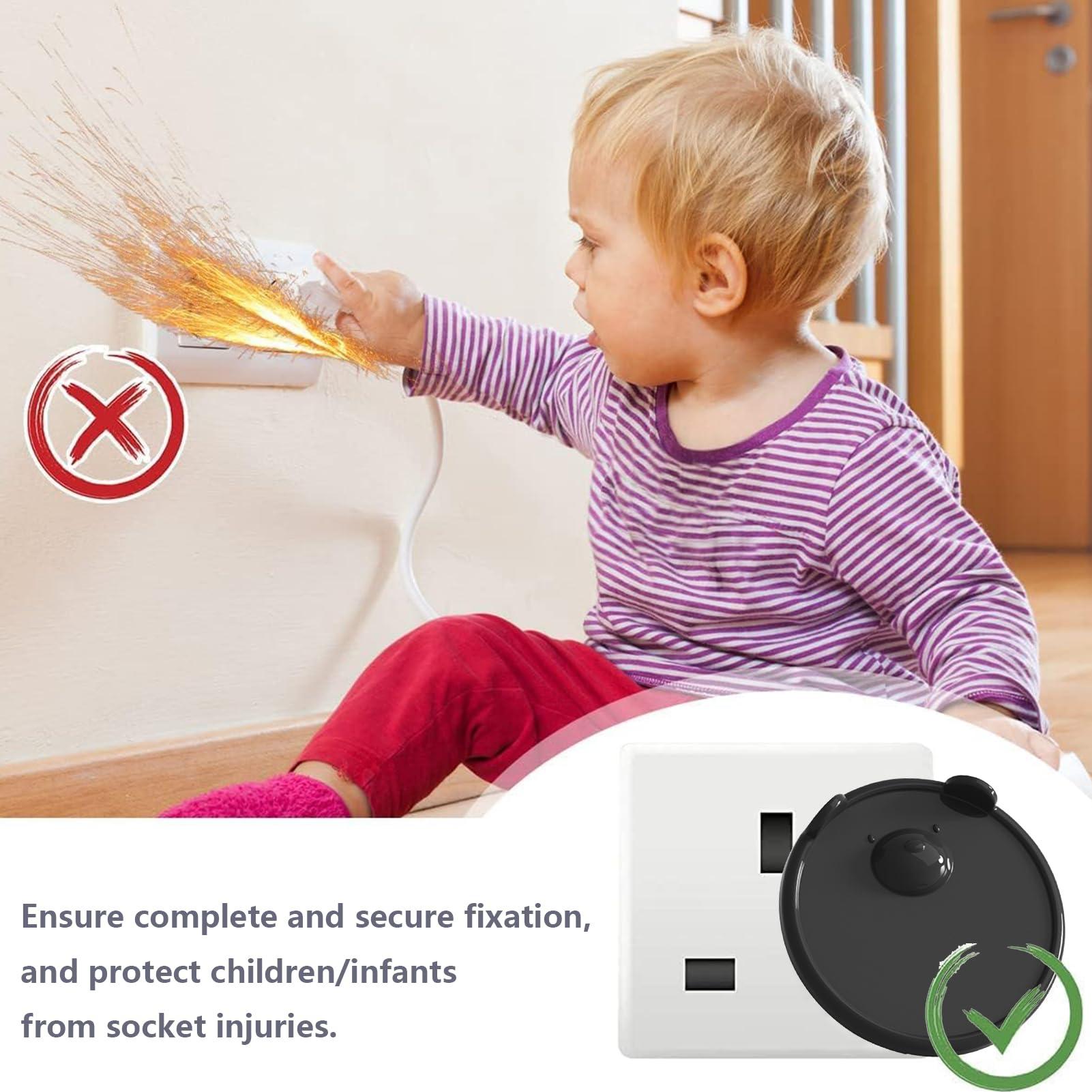 Annewi Outlet Covers Baby Proofing, Prevent Power Shock Easy Installation, Protect Toddlers, Baby Safety Outlet Plug Covers, Plug Covers Baby Proofing for Home & Office (Black)