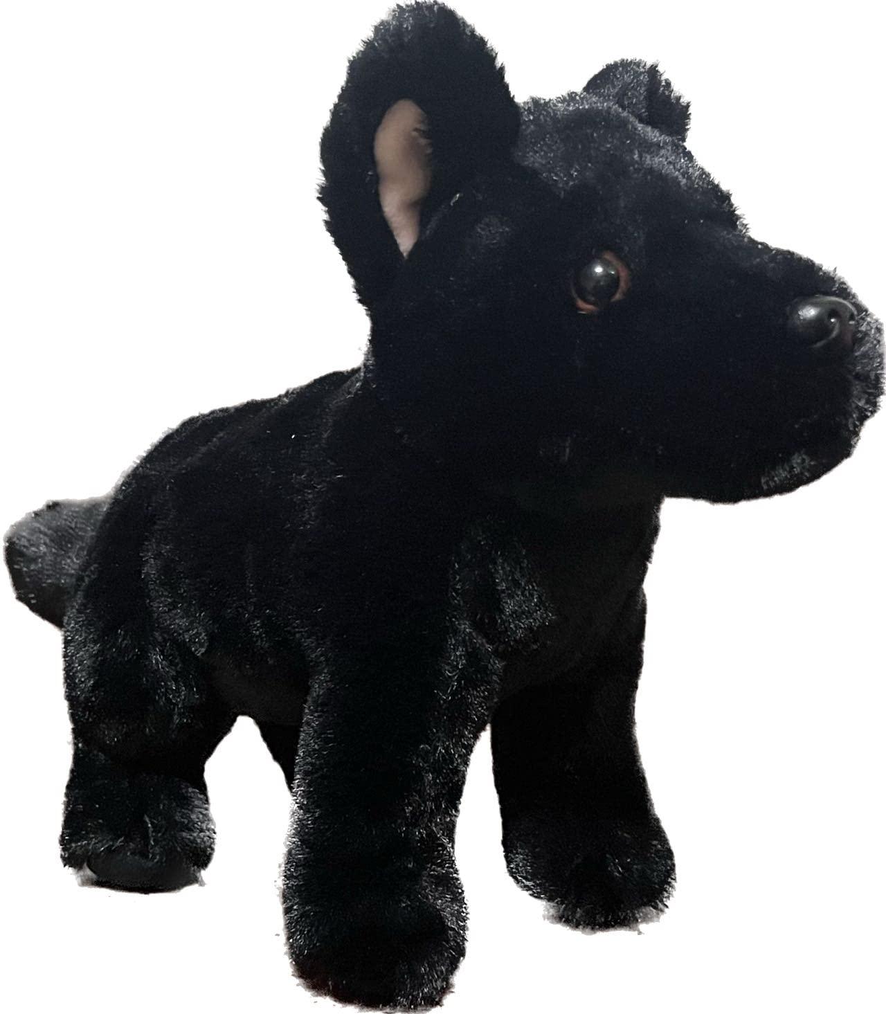 Generic Black Wolf Dog Plush Stuffed Animal for Kids Black Dog Stuffed Animal 10 Inch