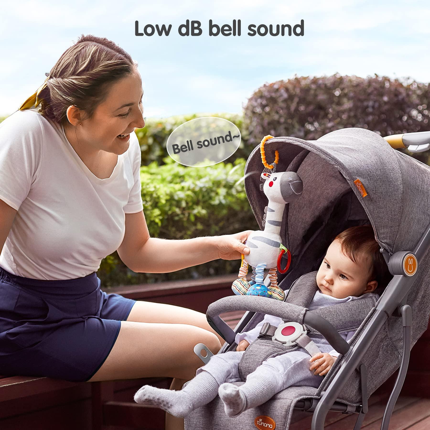 TUMAMA TUMAMA Baby Hanging Toys, Plush Animals Baby Rattle Crinkle Squeaky Toys Car Seat Stroller Mobile Toys, Baby Toys for 0 3 6 9 12 Months, Sensory Learning Toys Gift for Newborn Infant (Zebras)