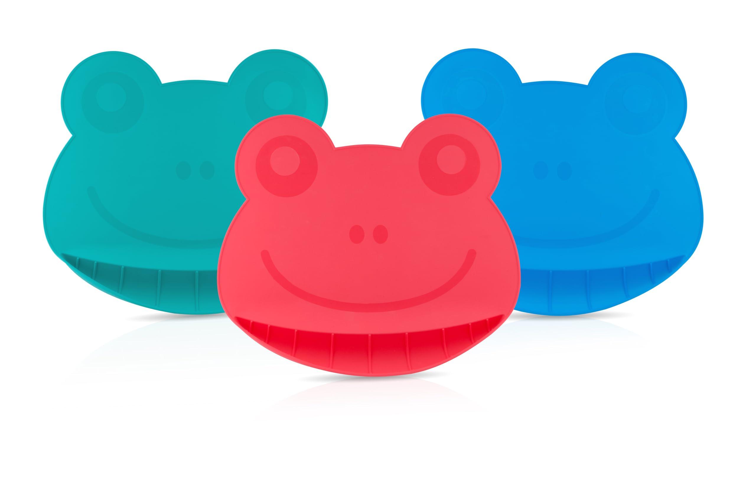 Nuby Nuby Sure Grip Miracle Frog Mat with Food Pouch - Toddler Suction Plate - 6+ Months - Aqua