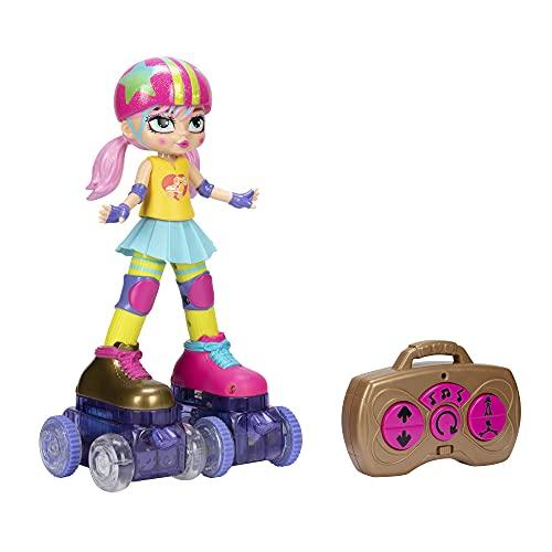 Roller Girl JAKKS Pacific Rock N Rollerskate Doll Rainbow Riley Light Up Remote Control Rollerskating Doll - Plays Music and Skates!, 10\" H