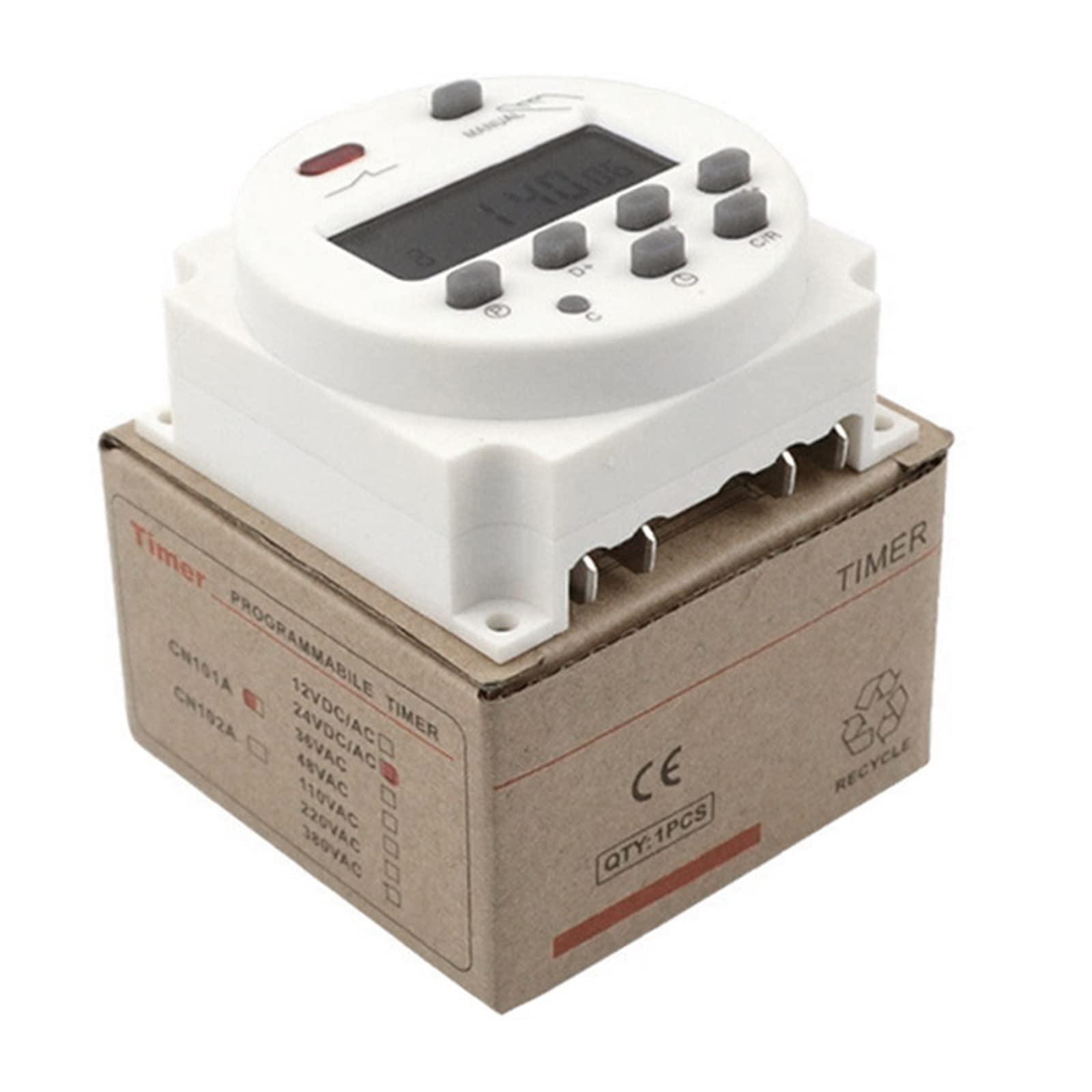 WIOSEN 1Pcs CN101A 5V 12V 24V 110V 220V Digital Timer Switch 7 Days Weekly Programmable Time Relay Programmer (Color : Ahc15a, Size : 12V)