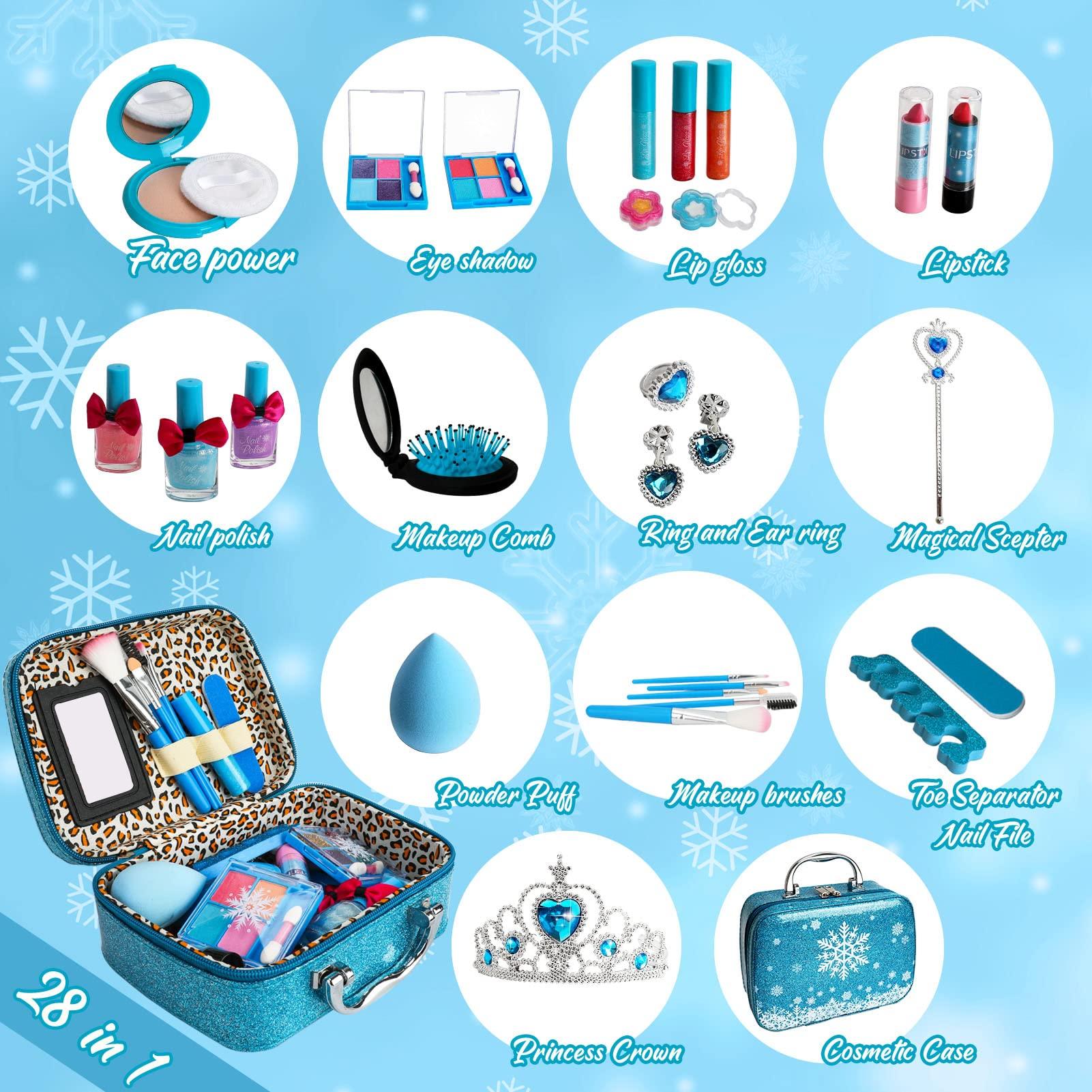 jooful Kids Makeup Kit for Girl Toys 28pcs Real Washable Girls Makeup Toys for Kids, Toddler Girls Pretend Play Children Make Up Set Birthday Gift Toys for Little Girl 3 4 5 6 7 8 9 10 Year Old