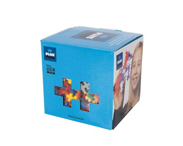 PLUS PLUS PLUS PLUS - Open Play Set - 600 Piece - Basic Color Mix, Construction Building Stem Toy, Interlocking Mini Puzzle Blocks for Kids