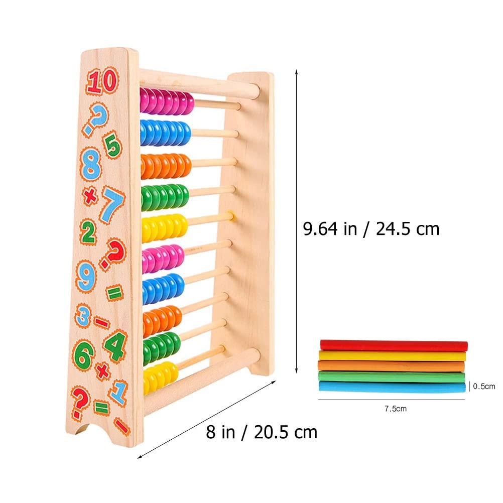 Tvoip Tvoip Wooden Abacus for Kids Math with 100 Beads and 100 Counting Sticks Educational Math Games Preschool Learning Toys Learning Number Abacus for Toddler, Mathematics Toy Beads Game