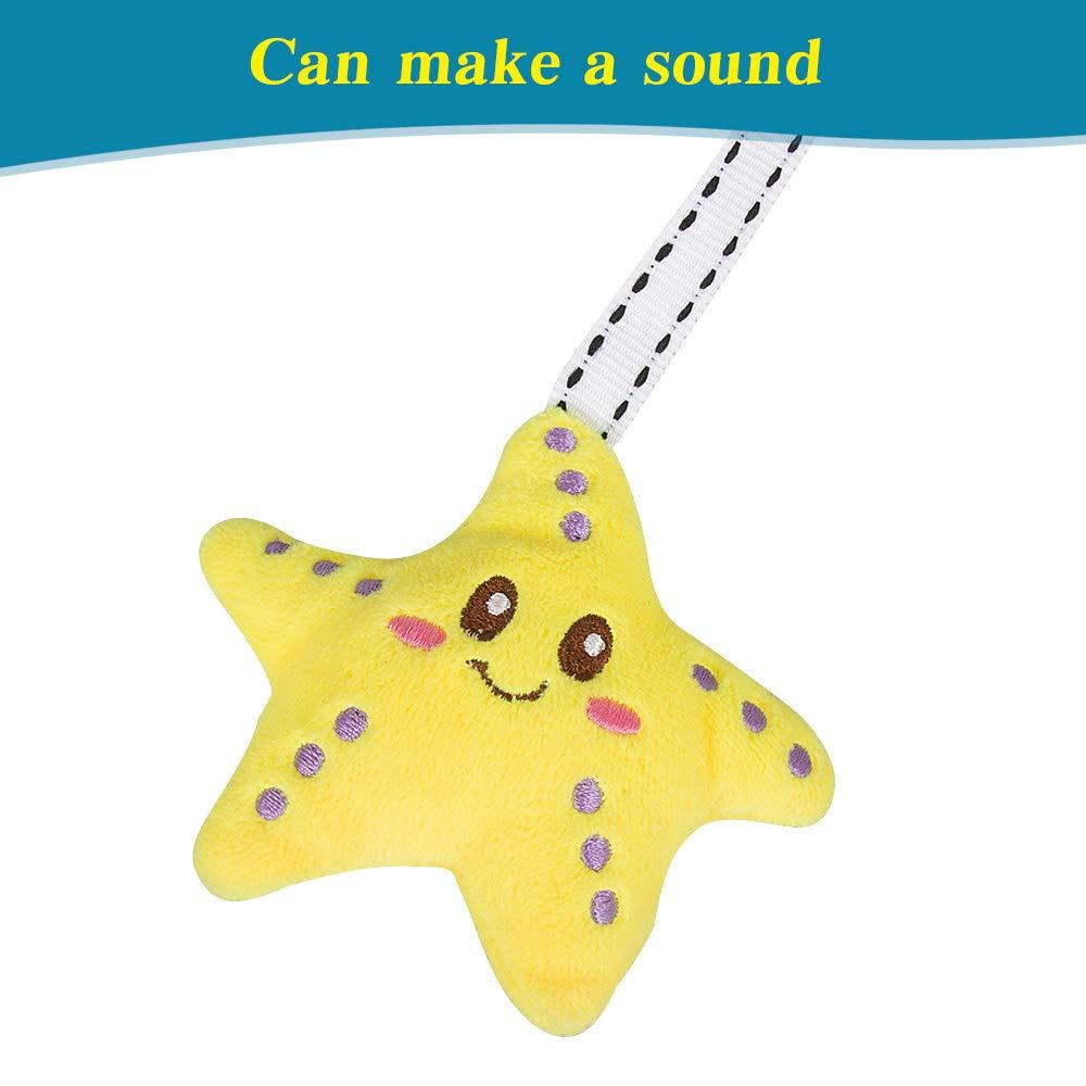 Caterbee Travel Arch Bassinet Mobile Toys for Infant & Toddlers,Clip on Stroller Toy Crib Accessory & Pram Activity Bar Toy for Indoor and Outdoor (Elephant)