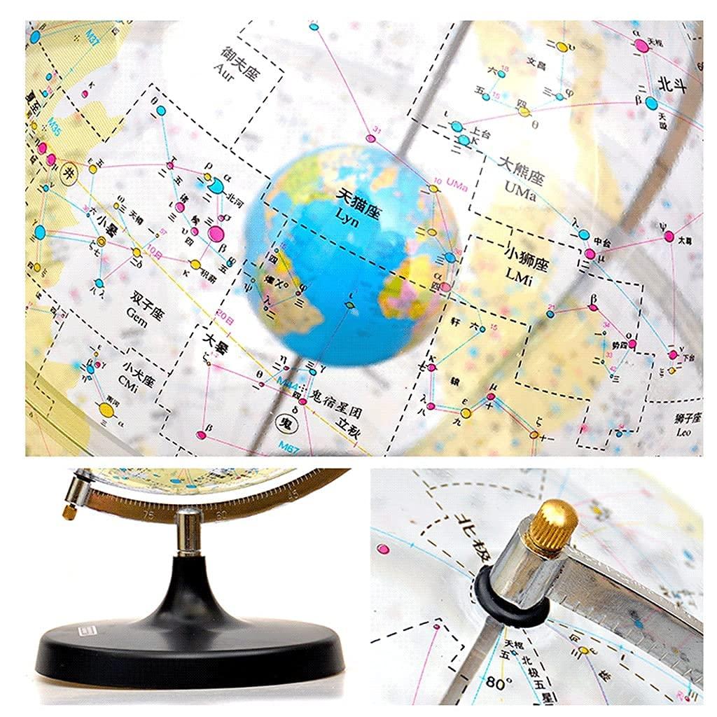 TEmkin TEmkin Constellation Globe 32cm Large Clear Celestial Globe Black with Lighted Light Up Globe Lamp Desk Plastic Celestial Globe for Kids