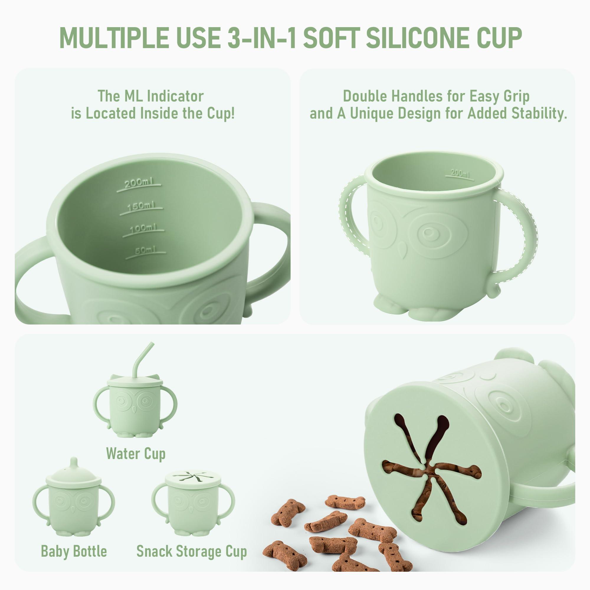 Bnditeu Bnditeu Baby Weaning Set, Silicone Baby Feeding Set(10 Pcs), Toddler Weaning Set with Adjustable Bib, Suction Bowl, Plate, Fork, Spoon, Water & Snack Cup Kit, Baby Led Weaning Kit for Babies and Kids