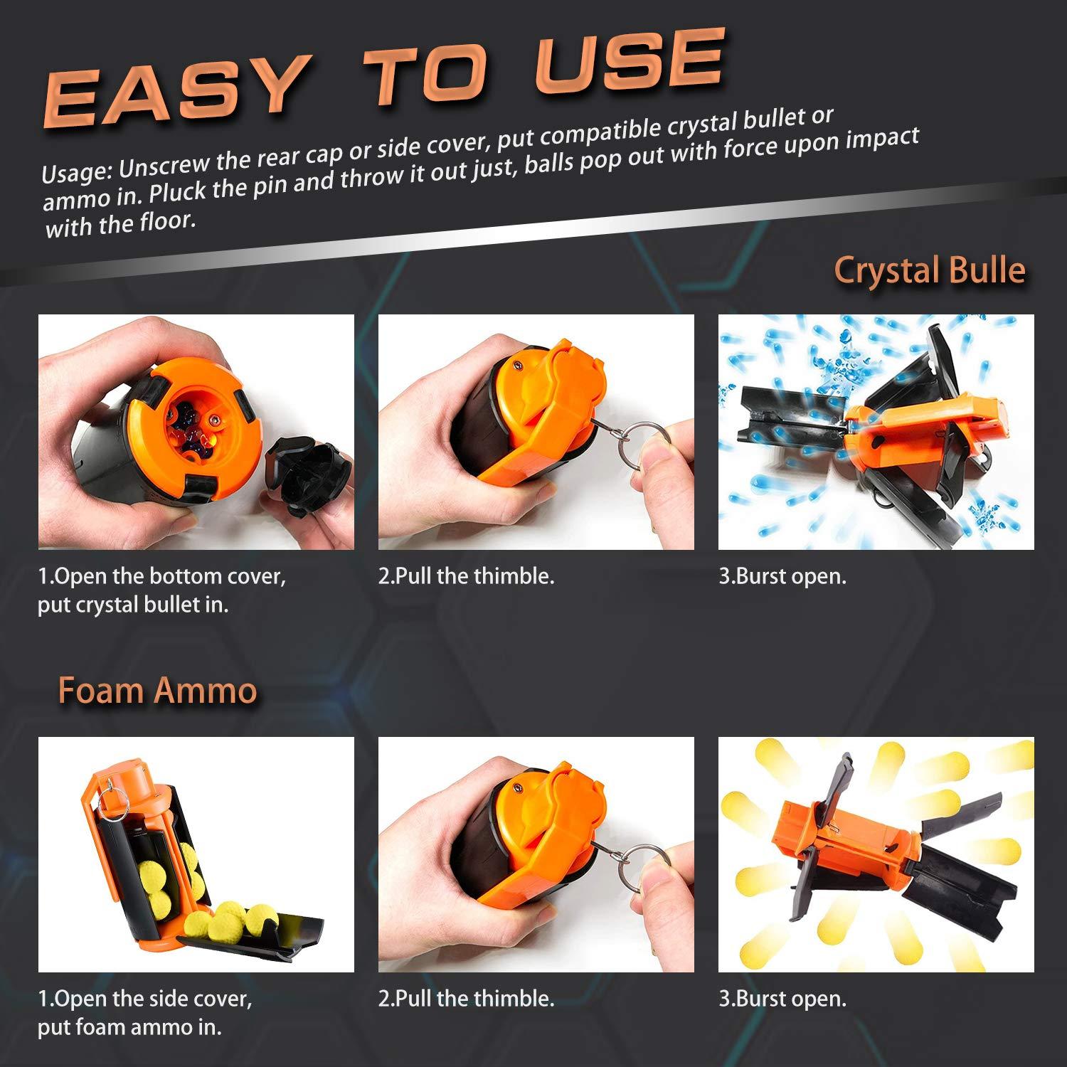 Ruibytree Ruibytree Tactical Plastic Toy Bomb for Nerf CS Nerf Rival Battle Game with 60PCS Rounds Refill Bullet Balls Ammo - (Orange)