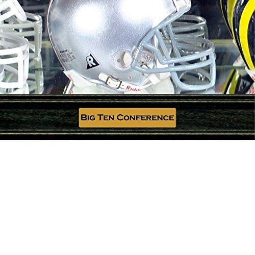 Perfect Cases Triple Mini Helmet Display Case with Engraving and Conservation Glass (99% UV)