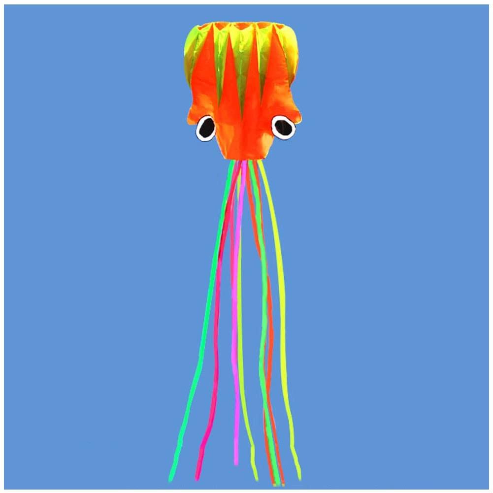 LSDRALOBBEB 5.5M Soft Octopus Kite Easy to Assemble and Fly Kite for Kids and Adults Beach Travel Outdoor Play, Can Take Off Even in Low Wind LSDRALOBBEB 0408(Color:12,Size:)