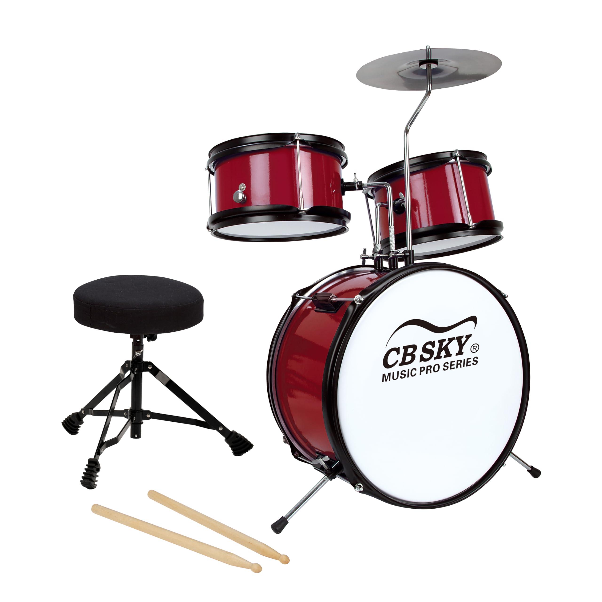 CB SKY CB SKY 5-piece Kids/Junior Drum Set 13\" bass drum/Beginner (Standard) /Kids musical toys, musical instrument (Red)