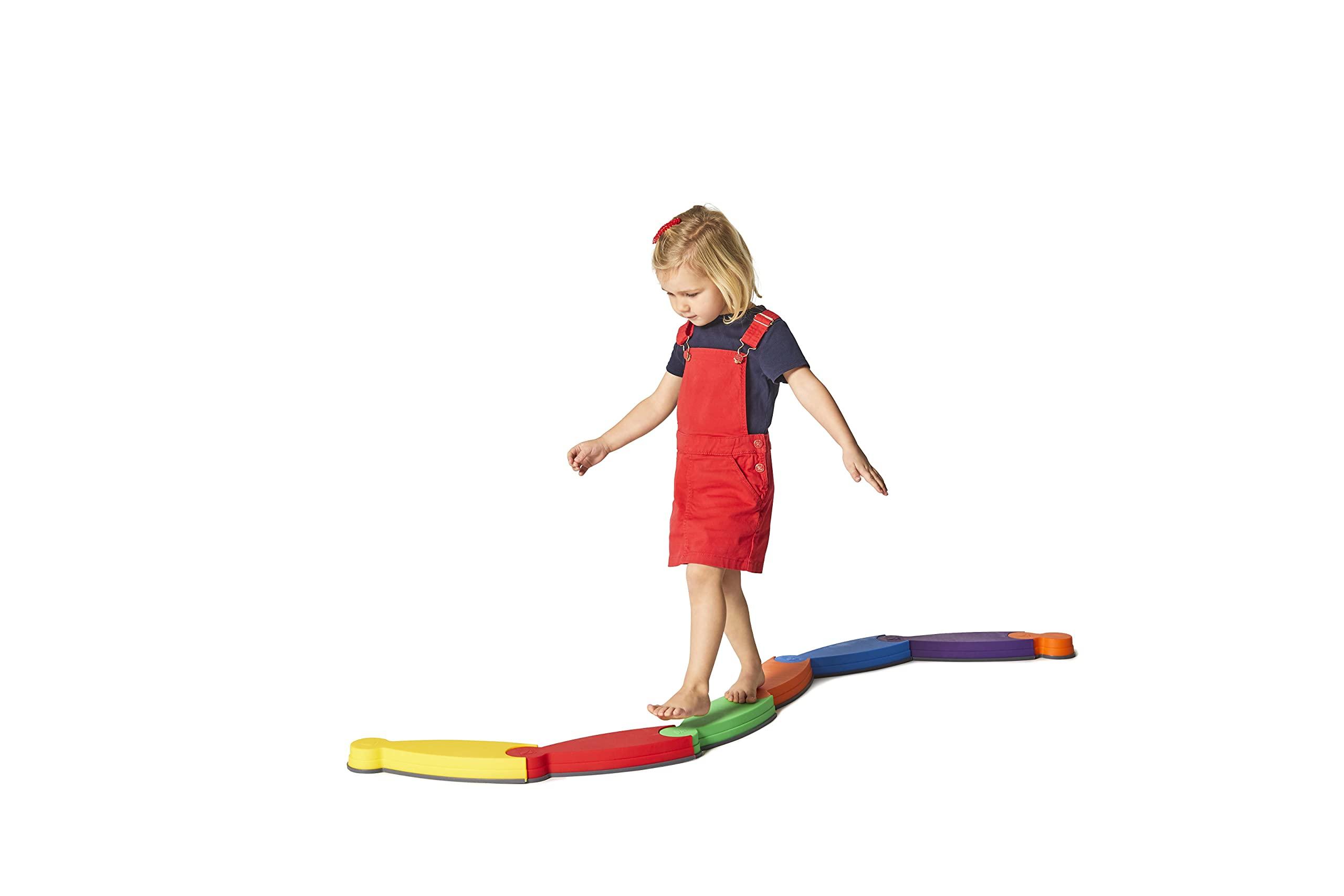 GONGE GONGE River Balance Course Set - 7 Elements For Gross Motor Skills Development, Multiple Path Creations - Safe and Sturdy - Ages 2+, Vibrant