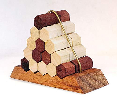 LOGICA GIOCHI Logica Puzzles Art. Bees Nest - Brain Teaser in Fine Wood - Difficulty 5/6 Incredible - for Experts - Leonardo da Vinci Collection