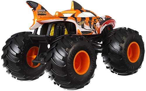 Hot Wheels Hot Wheels Monster Trucks Tiger Shark die-cast 1:24 scale vehicle with Giant Wheels for kids age 3 to 8 years old great gift toy trucks large scales