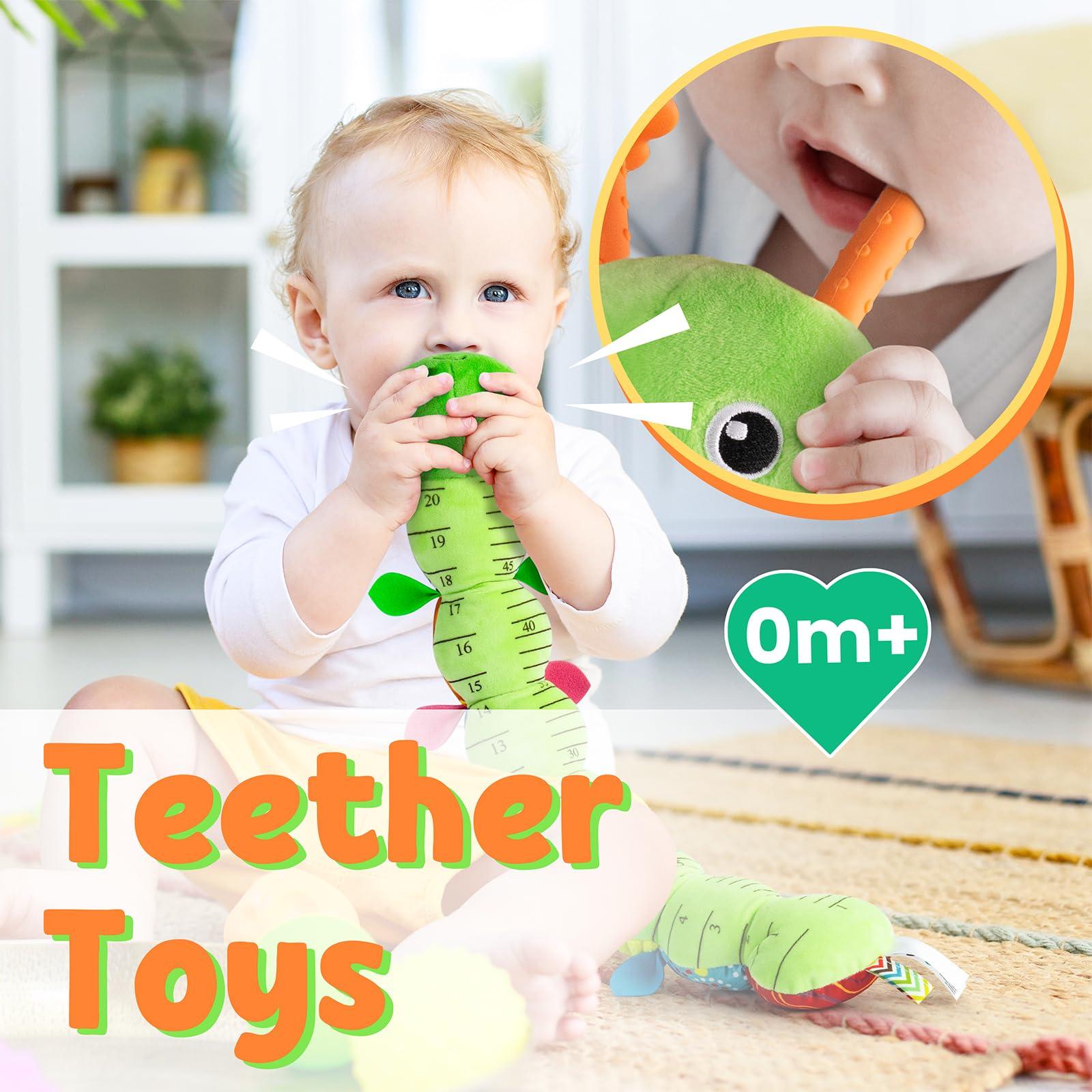 LIGHTDESIRE LIGHTDESIRE Baby Toys Musical Caterpillar,Infant Stuffed Animal Toys with Crinkle and Rattles,Soft Sensory Toys with Textures for Tummy Time Newborn Boys Girls 0 3 6 12 Months(Green)