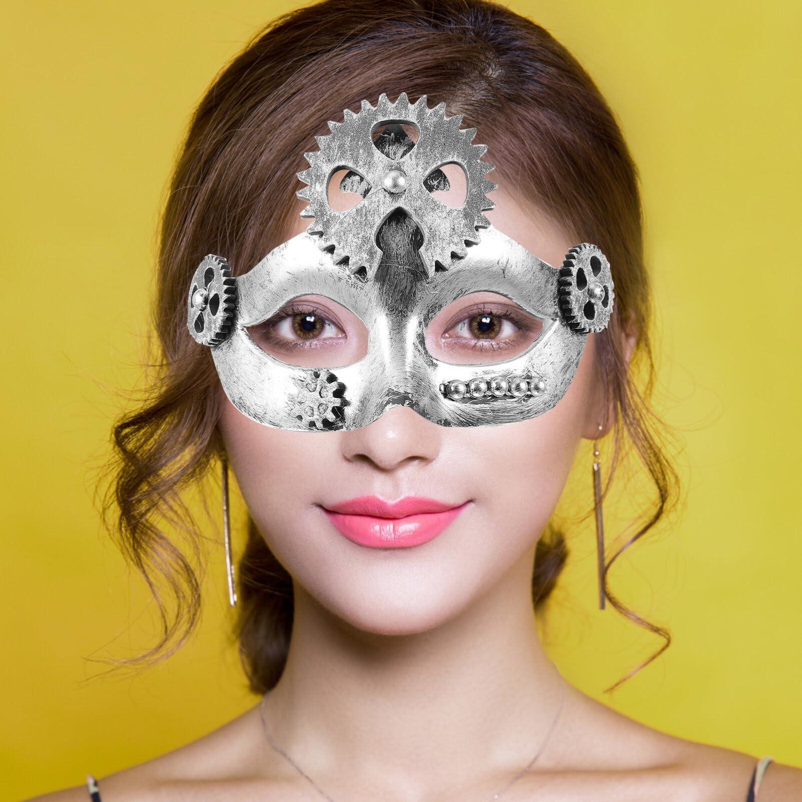 Didiseaon Didiseaon 2pcs Halloween Punk Gas Masks Halloween Scary Costume Masks Cosplay Prop Venetian Masks Retro Steampunk Masquerade Masks Steampunk Dress up Party Masquerade Mask Headwear Headgear